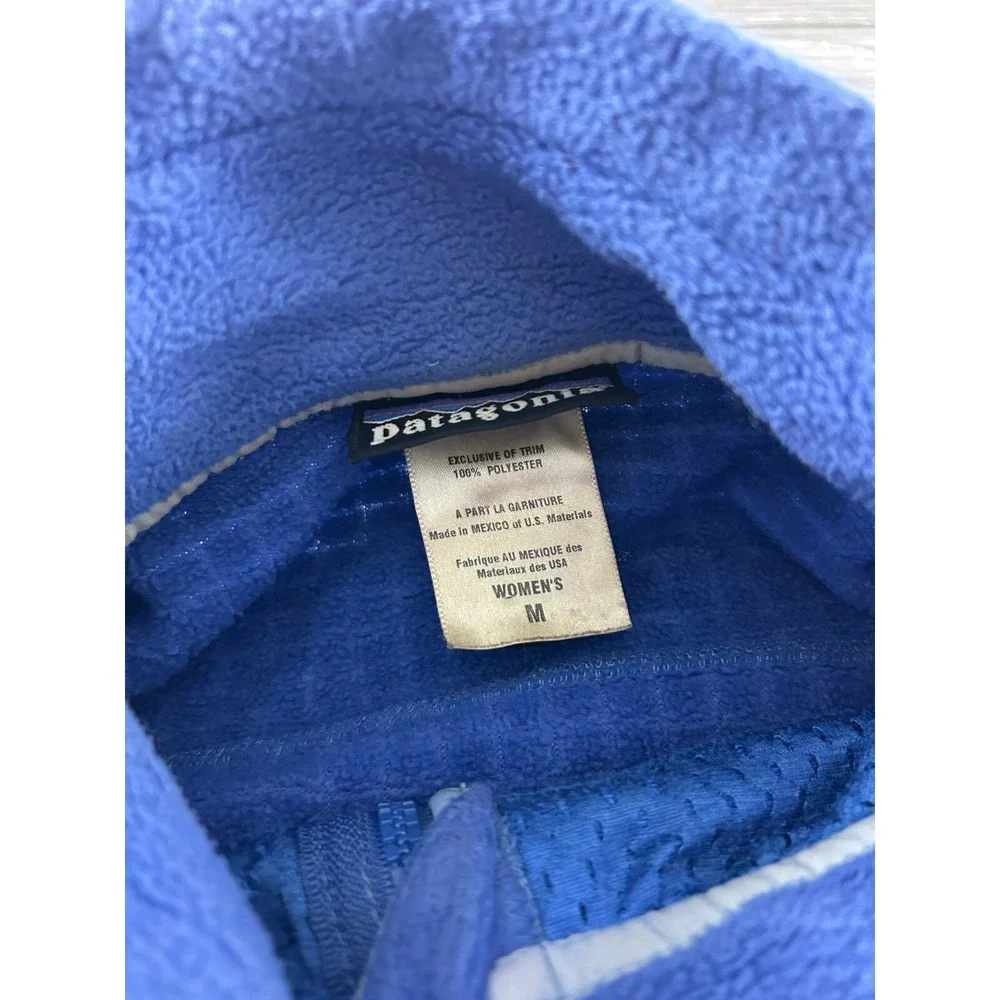 Patagonia Fleece Jacket Full Zip Mock Neck Blue Women's Size Medium